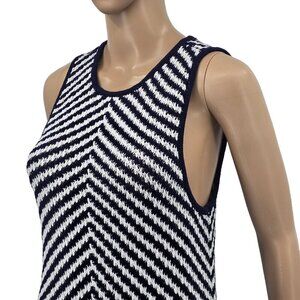 House of Harlow 1960 Navy/White Sleevless Maxi Dress, Women's Large